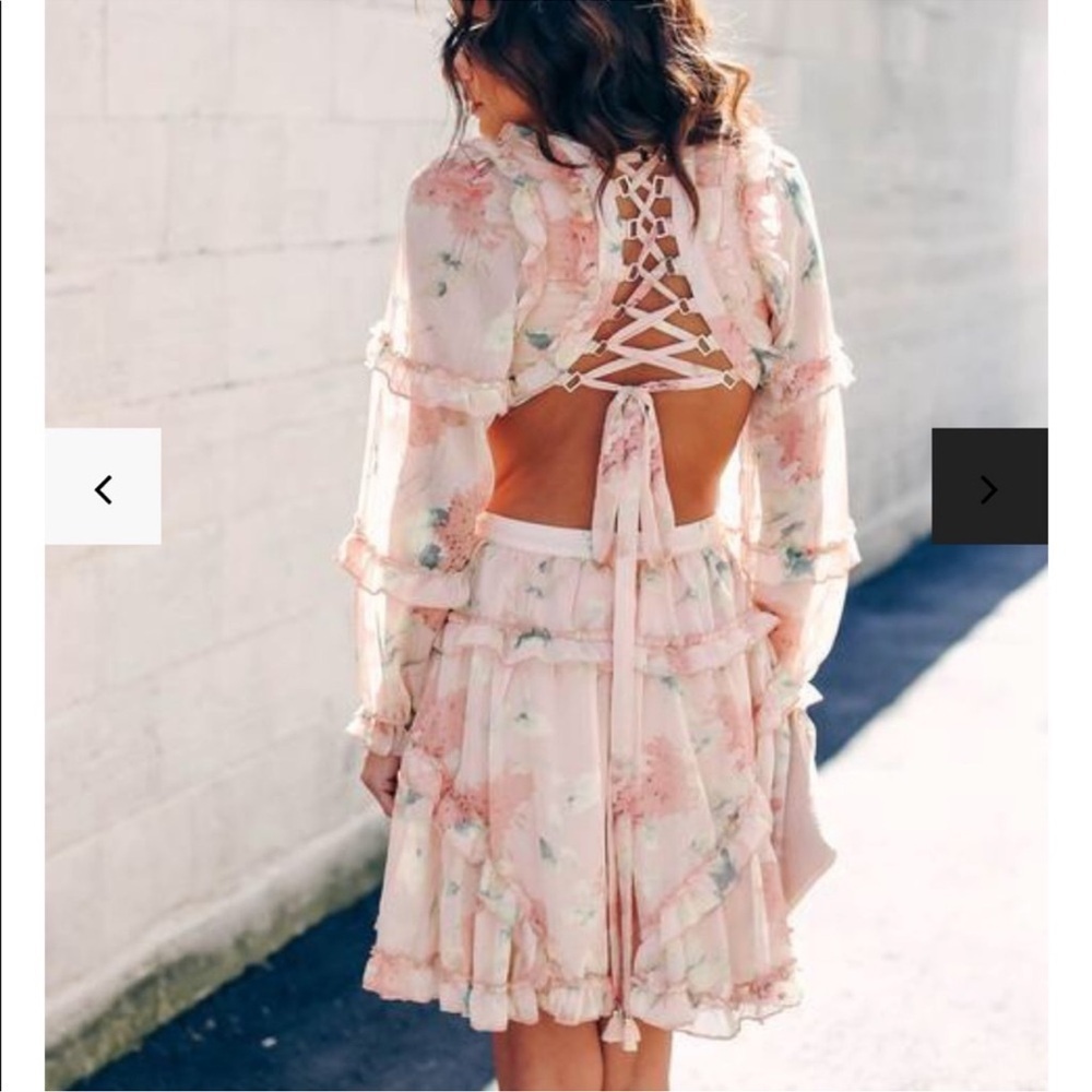 Vici Peach Floral Mini Dress - Picture 10 of 13